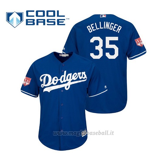 Maglia Baseball Uomo Los Angeles Dodgers Cody Bellinger Cool Base Entrenamiento De Primavera 2019 Blu